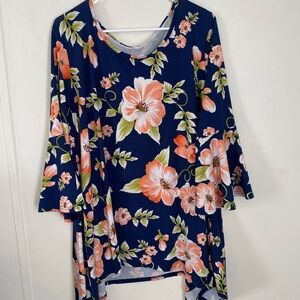Floral Navy Women's Top
